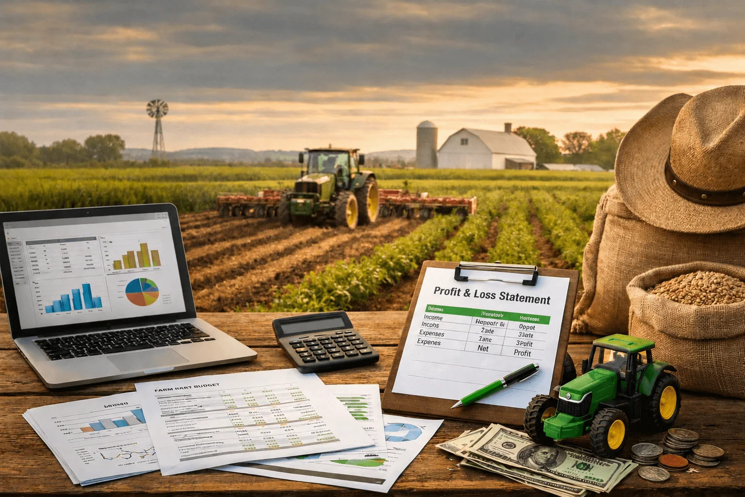 Market and financial planning with farm budget documents and analytics